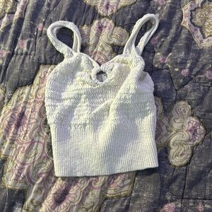 ABERCROMBIE crochet tank white